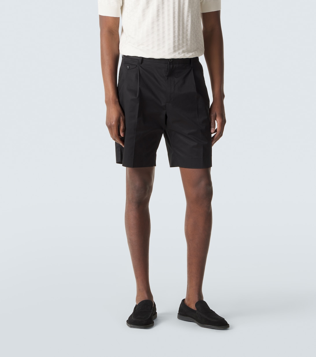 Pleated cotton-blend Bermuda shorts | Dolce&Gabbana