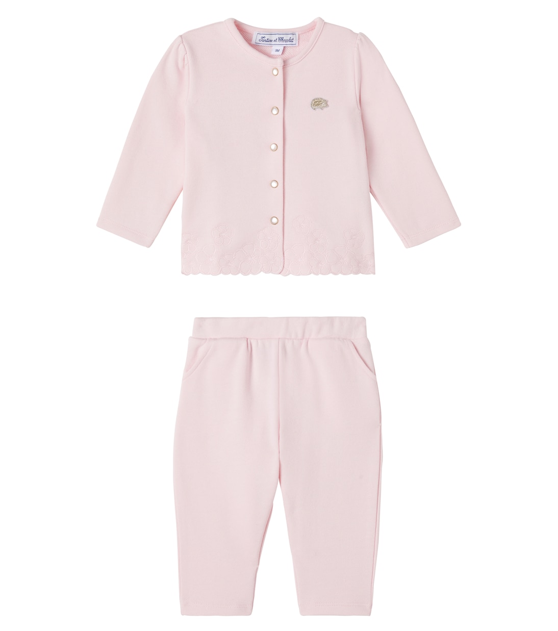 Baby cotton cardigan and sweatpants set | Tartine et Chocolat