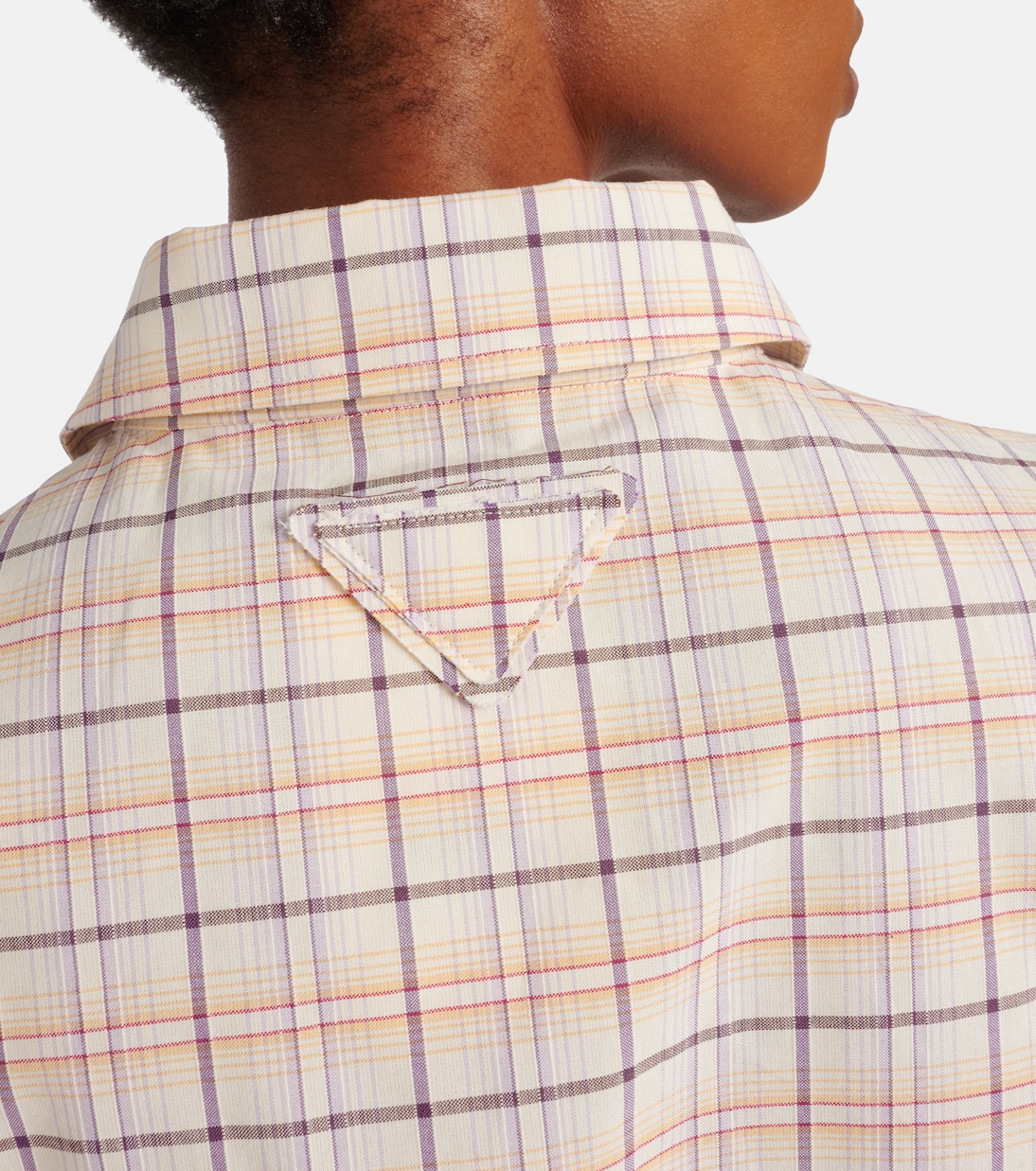 Checked cotton poplin top | Prada