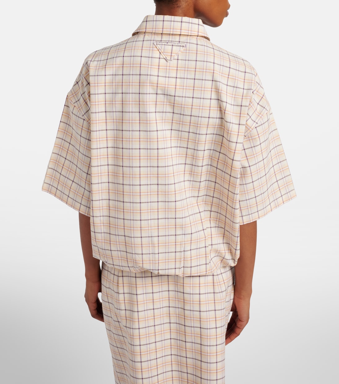 Checked cotton poplin top | Prada