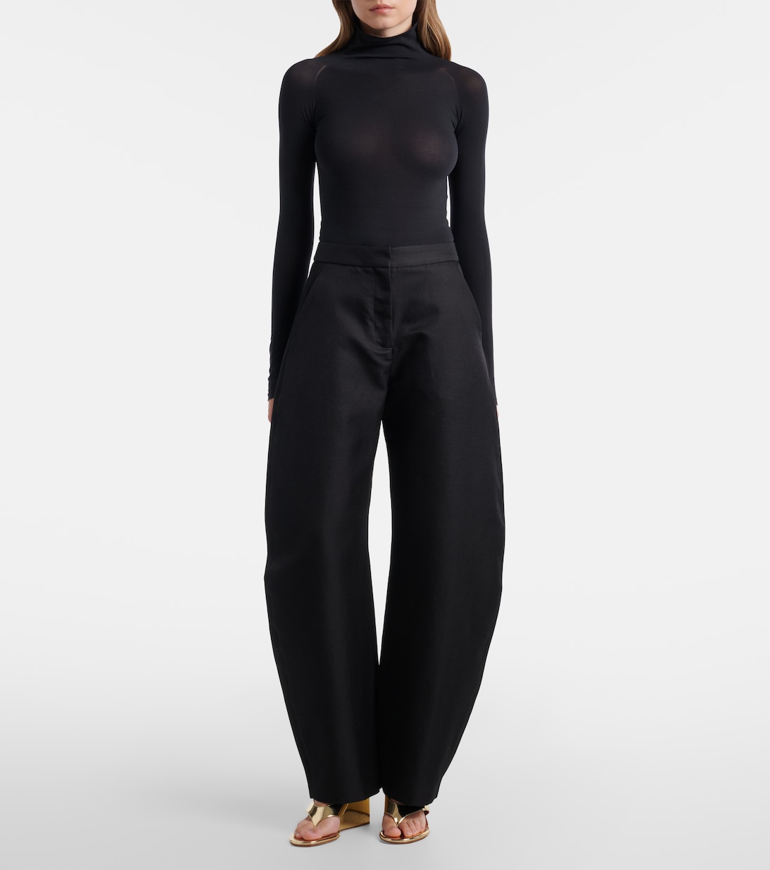 Cube metallic wedge thong sandals | Alaïa