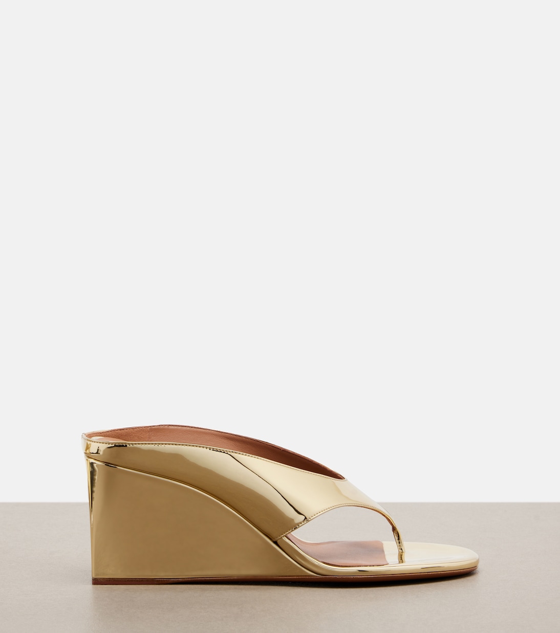 Cube metallic wedge thong sandals | Alaïa