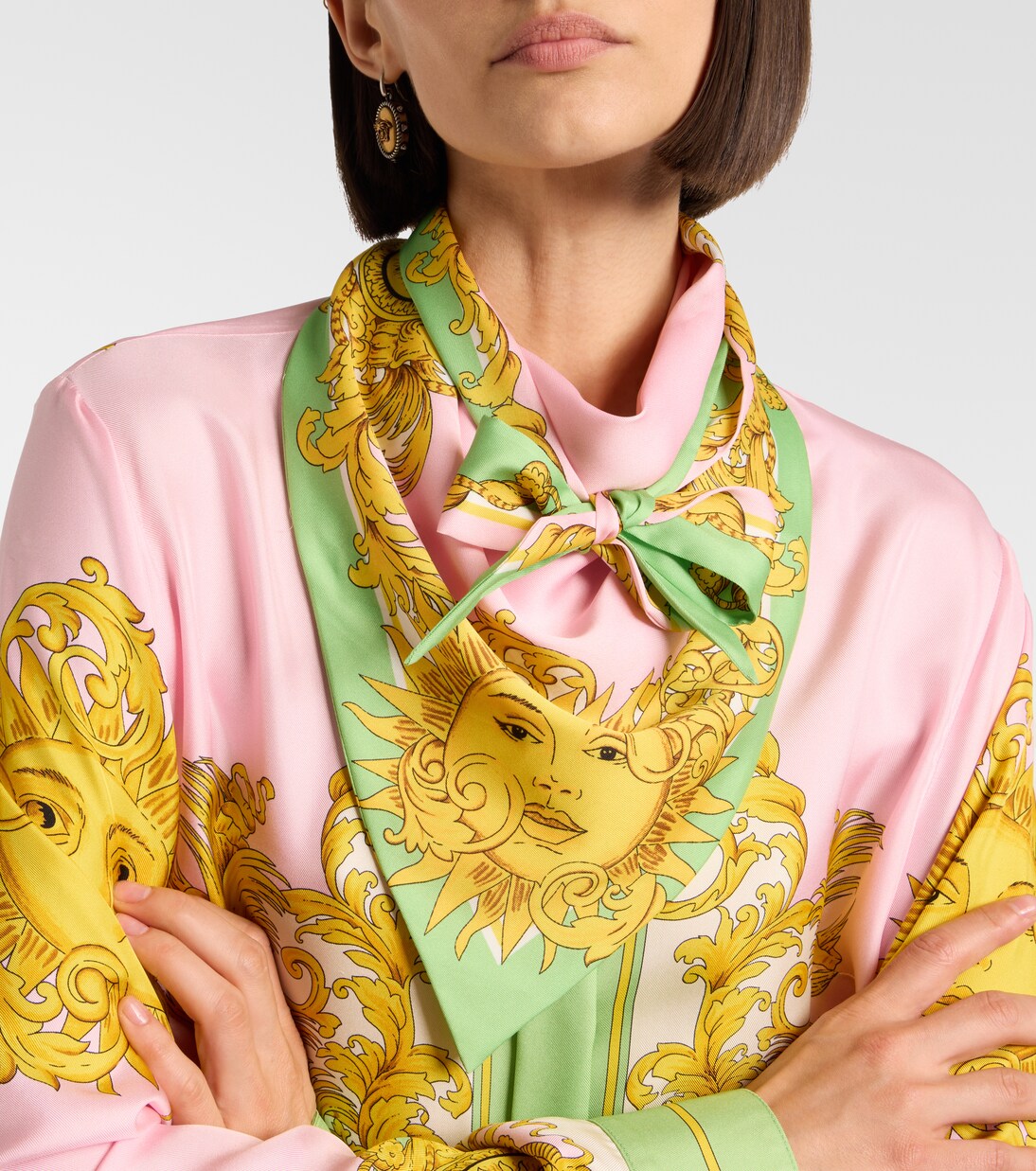 Printed silk twill scarf | Versace