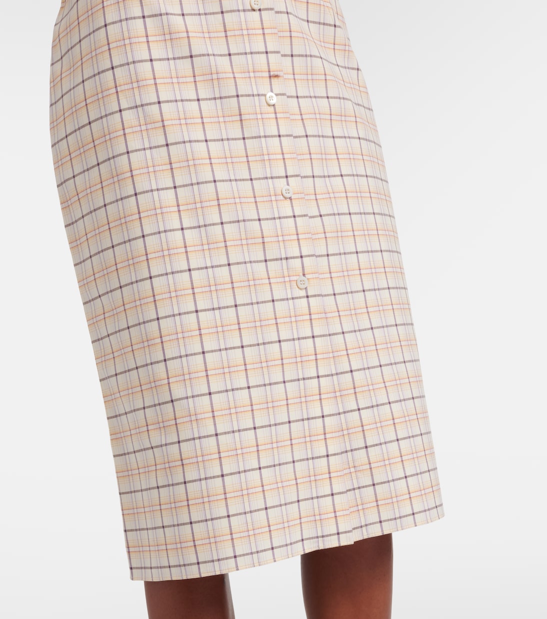 Checked cotton poplin pencil skirt | Prada