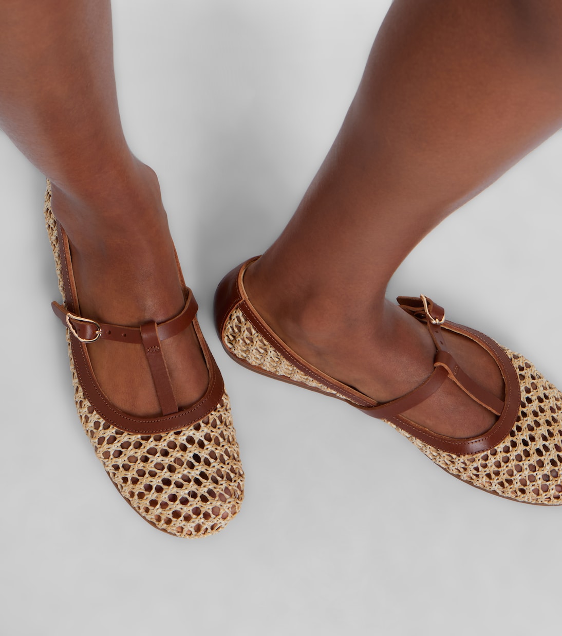 Mary-Jane-Ballerinas Aerati aus Raffiabast | Ancient Greek Sandals