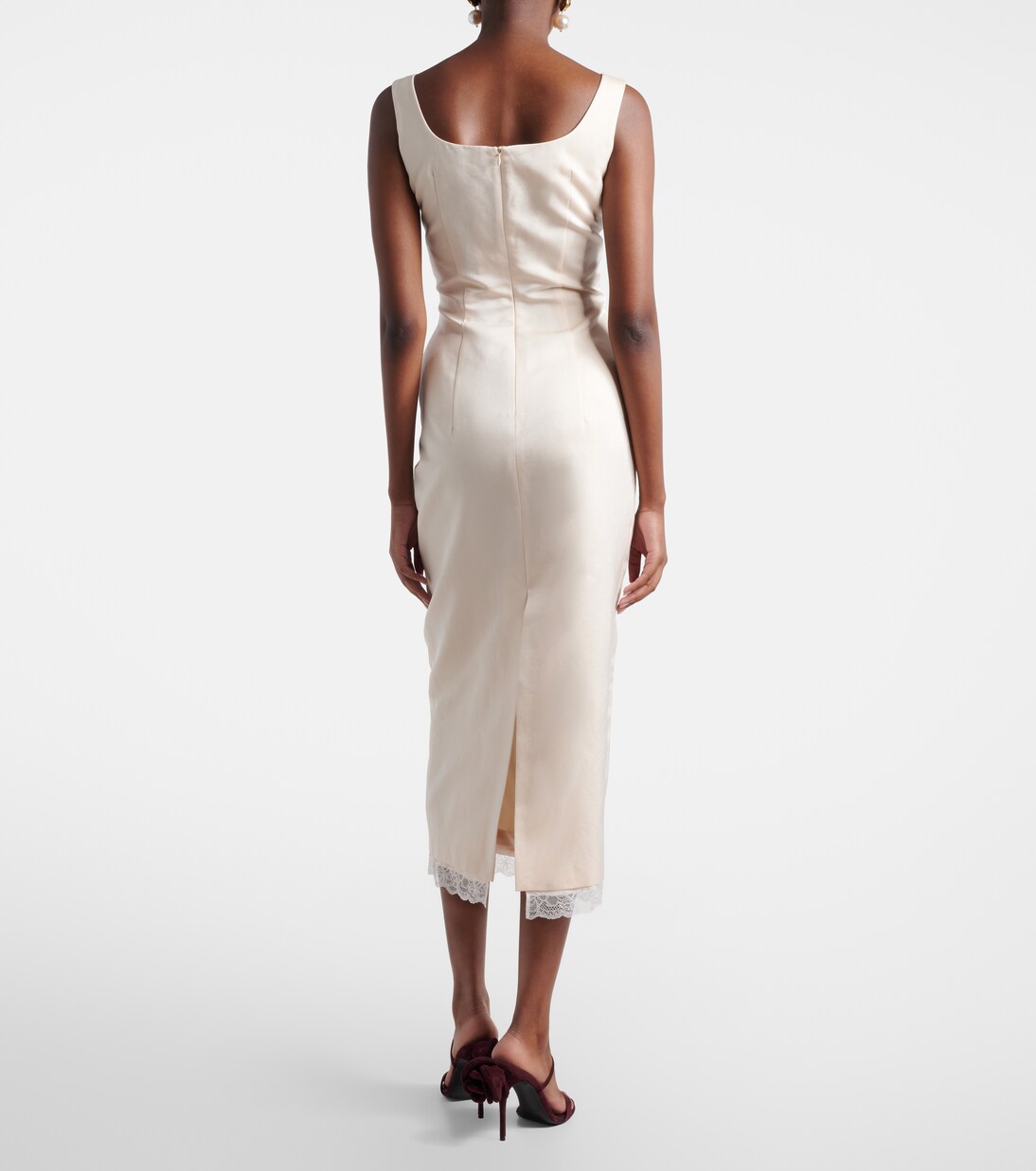 Lace-trimmed cotton and silk midi dress | Magda Butrym