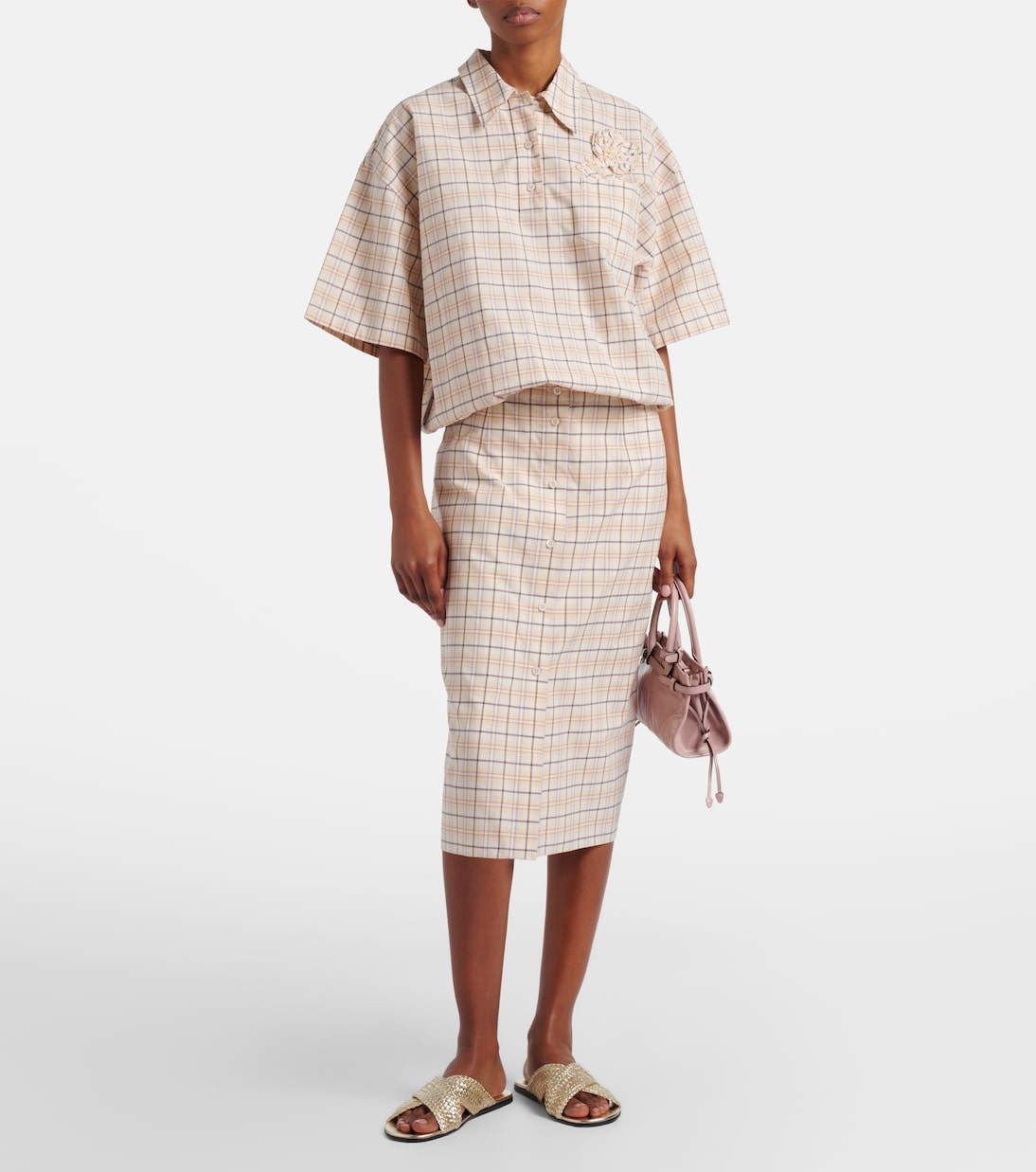 Pantoletten Woven aus Leder | Prada