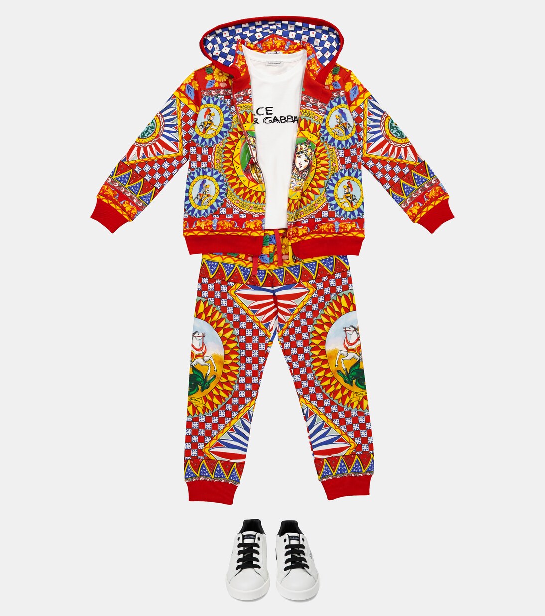 Printed cotton sweatpants | Dolce&Gabbana Kids