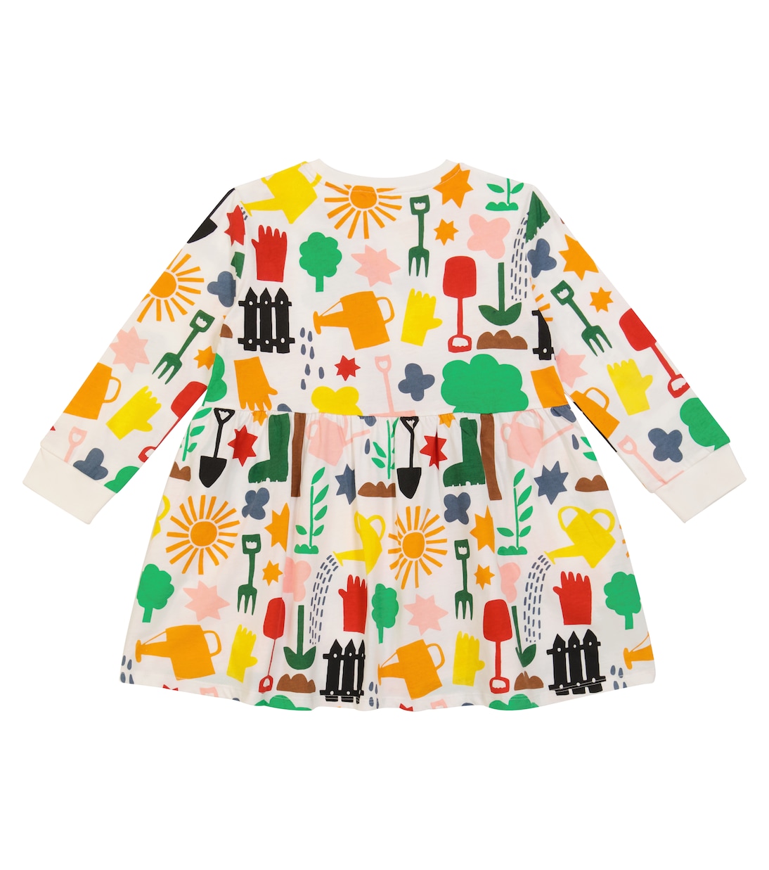 Printed cotton jersey dress in white | Stella McCartney Kids