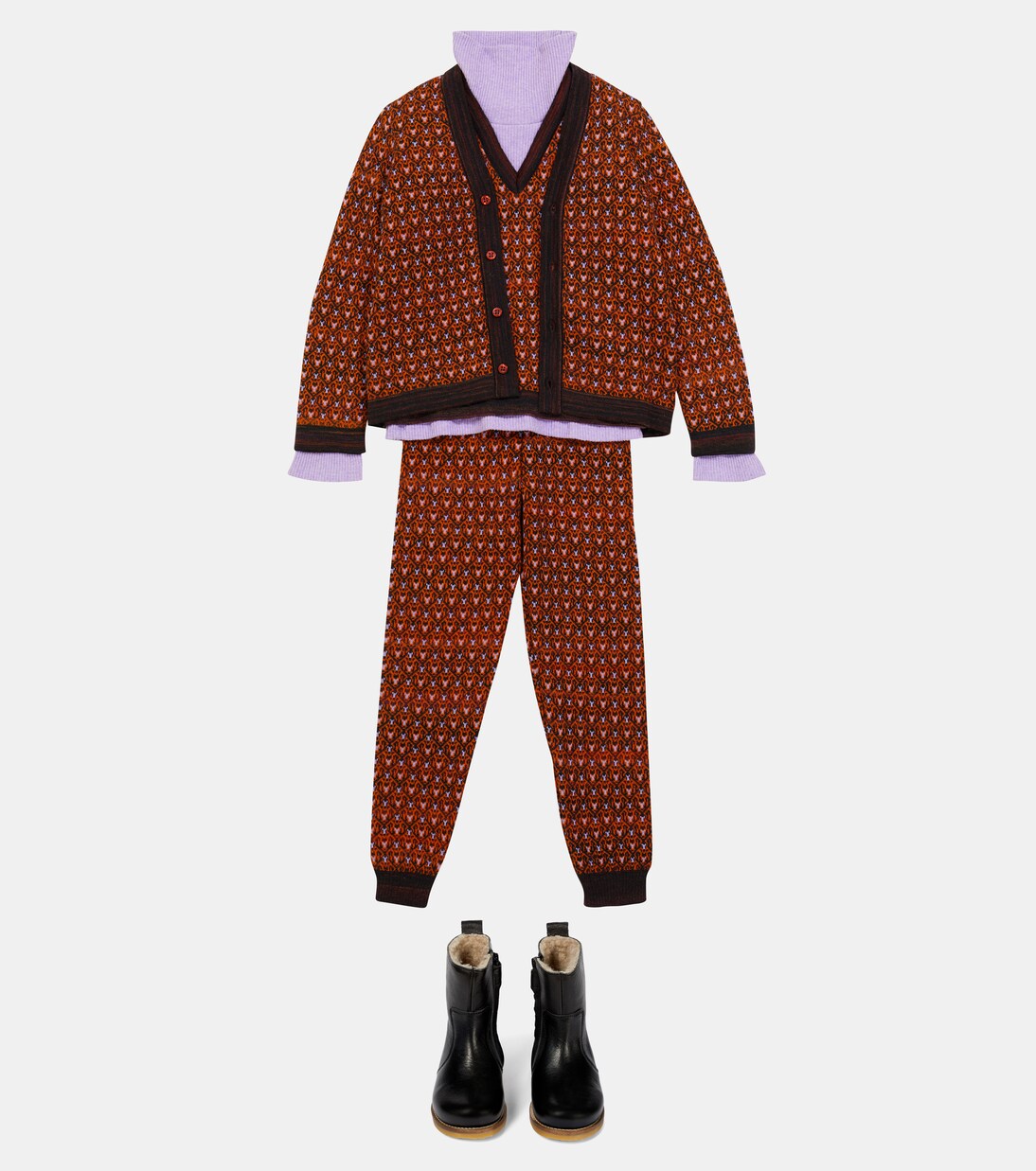 Patterned wool-blend leggings | Paade Mode