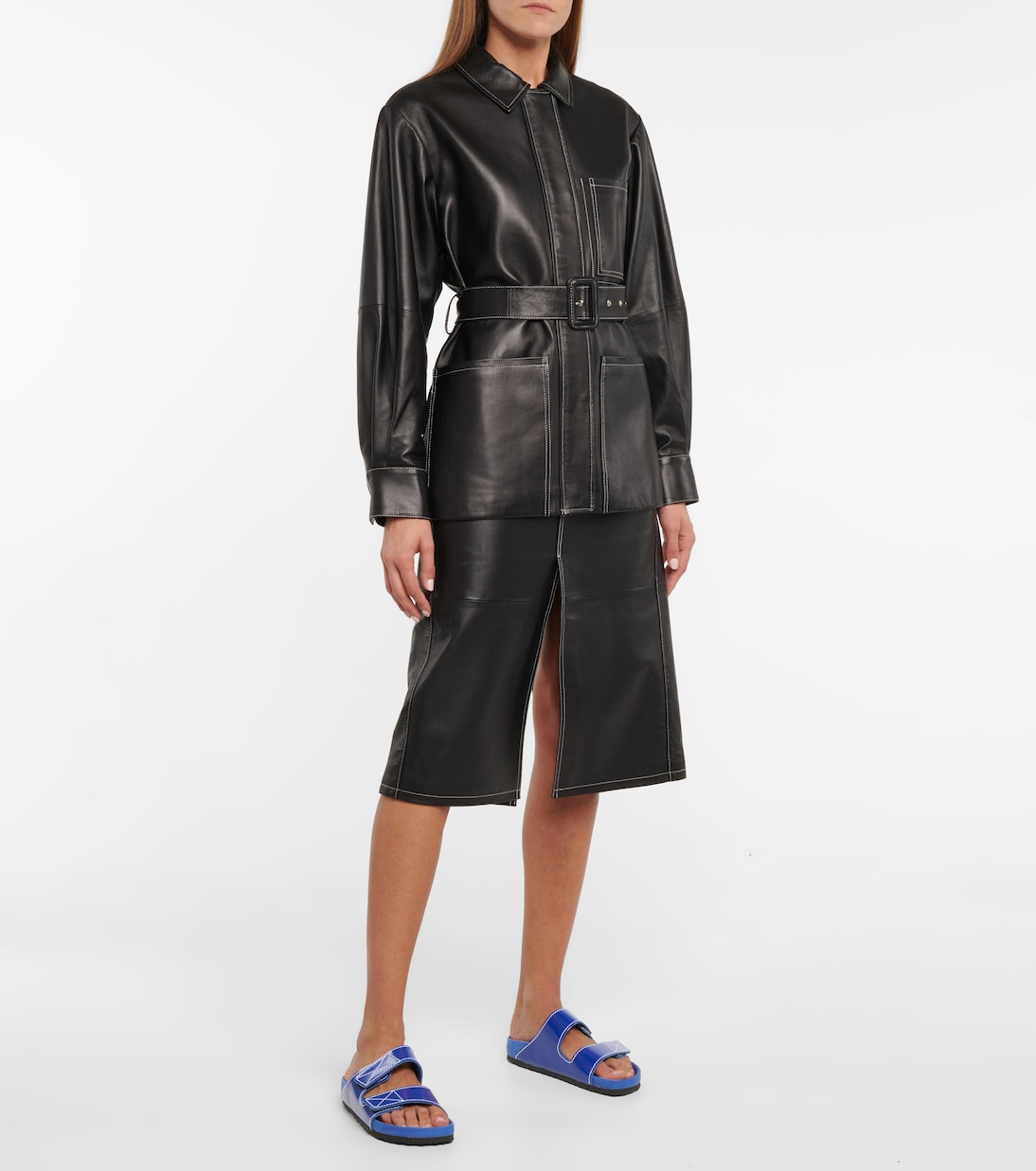 X Birkenstock Sandalen aus Leder | Proenza Schouler