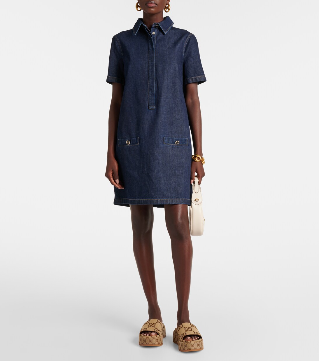 Mules à plateforme en toile GG Maxi | Gucci