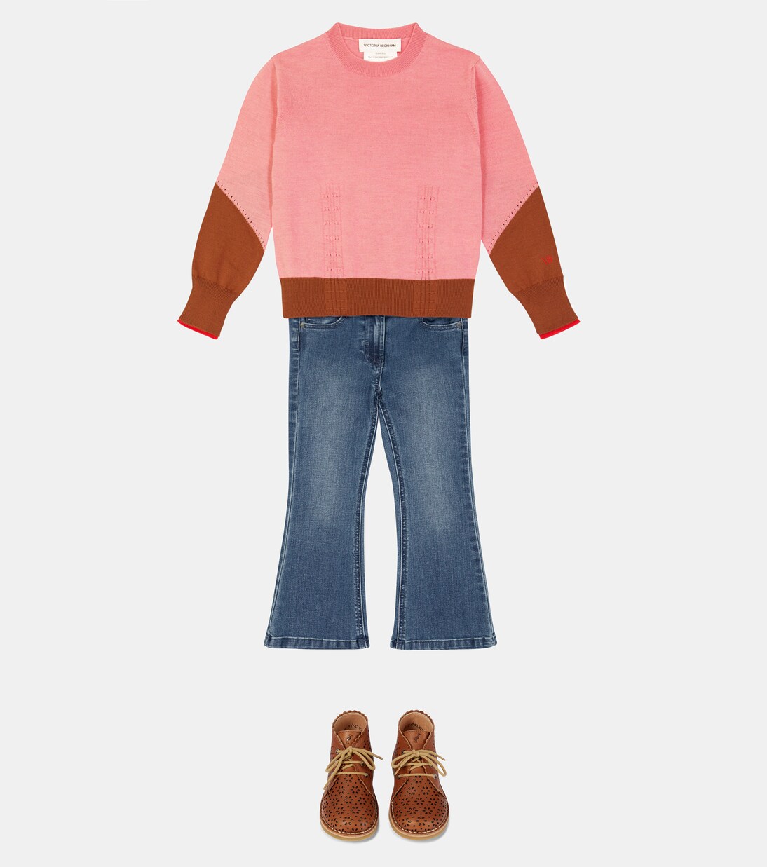 x The Woolmark Company colorblocked wool sweater | Victoria Beckham Kids