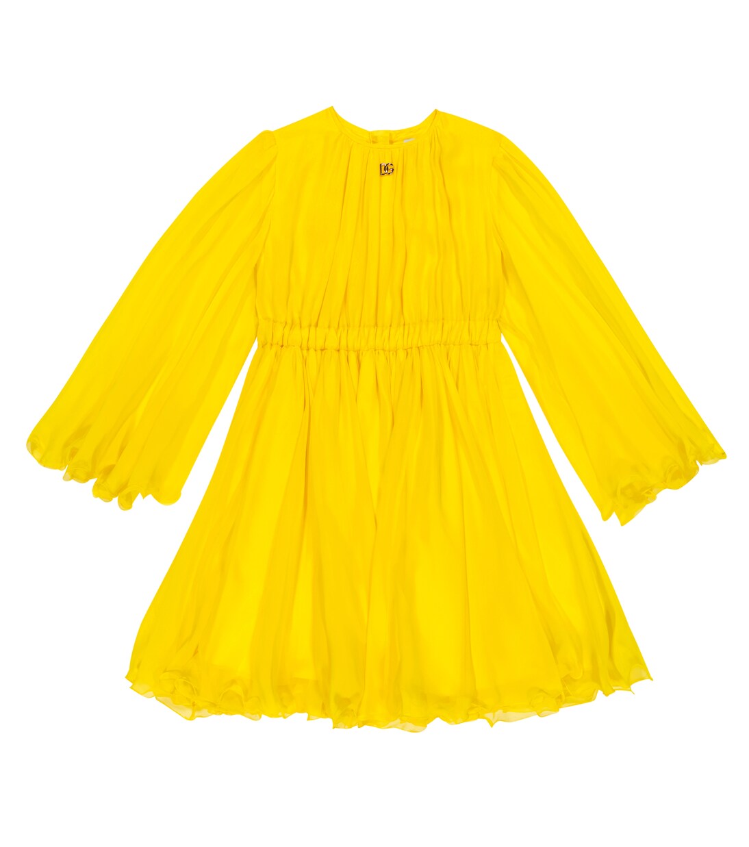 Ruffled silk tulle dress | Dolce&Gabbana Kids