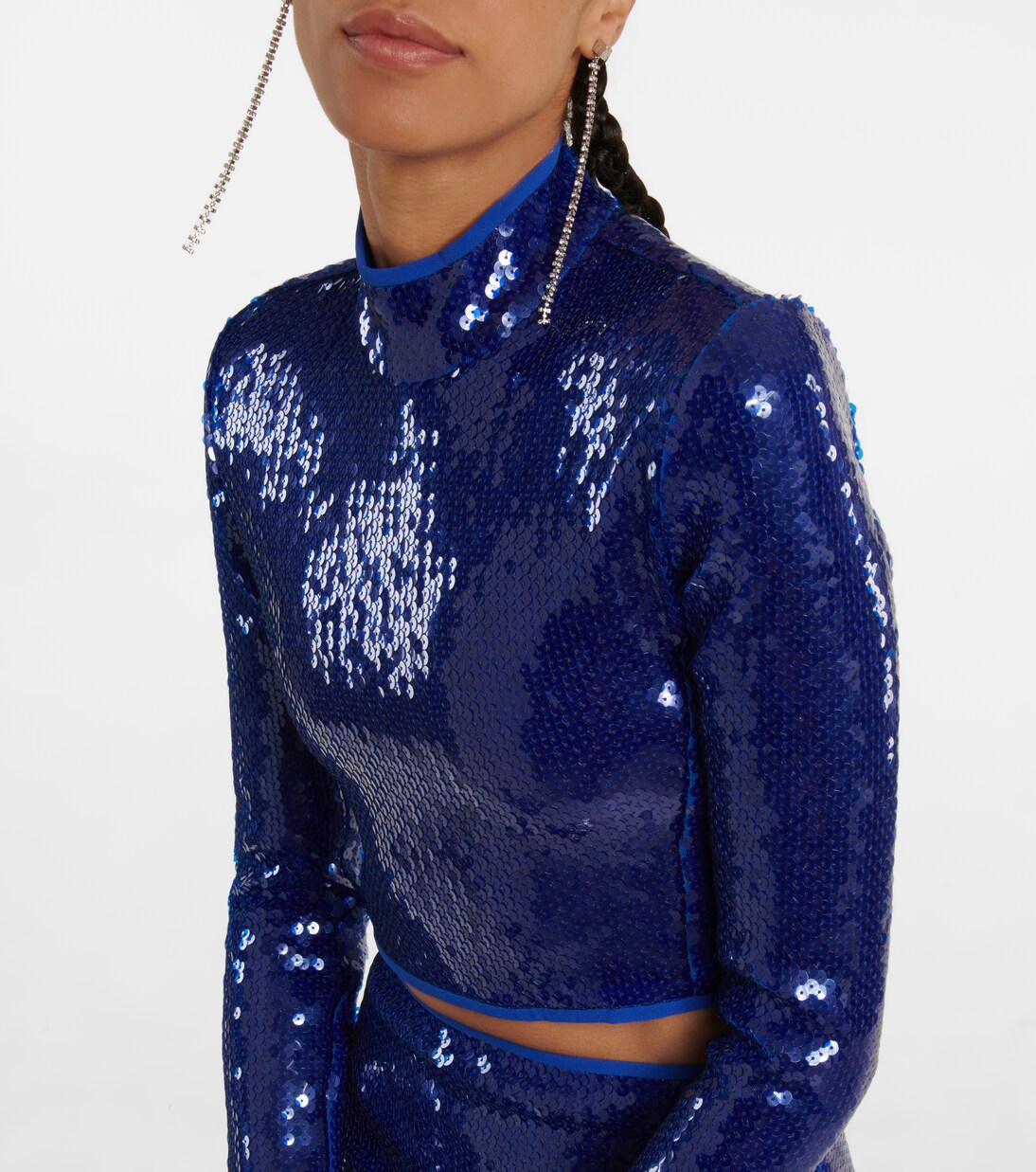 Cropped-Top mit Pailletten | David Koma