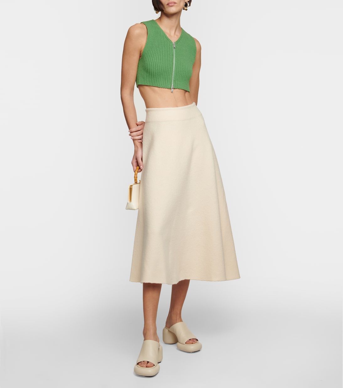 Cropped-Top aus Rippstrick | Jil Sander