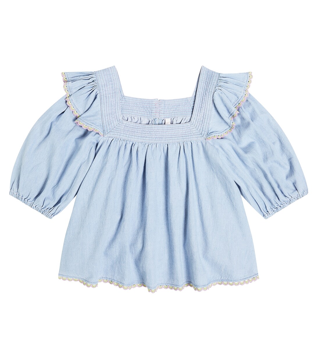 Halcyon smocked denim top | Zimmermann Kids