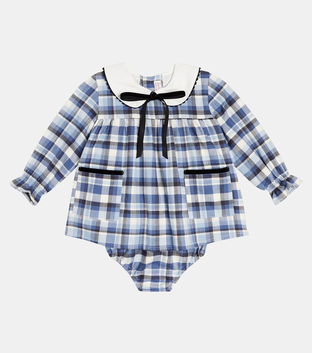 Baby Scarlet checked cotton dress and bloomers set | La Coqueta