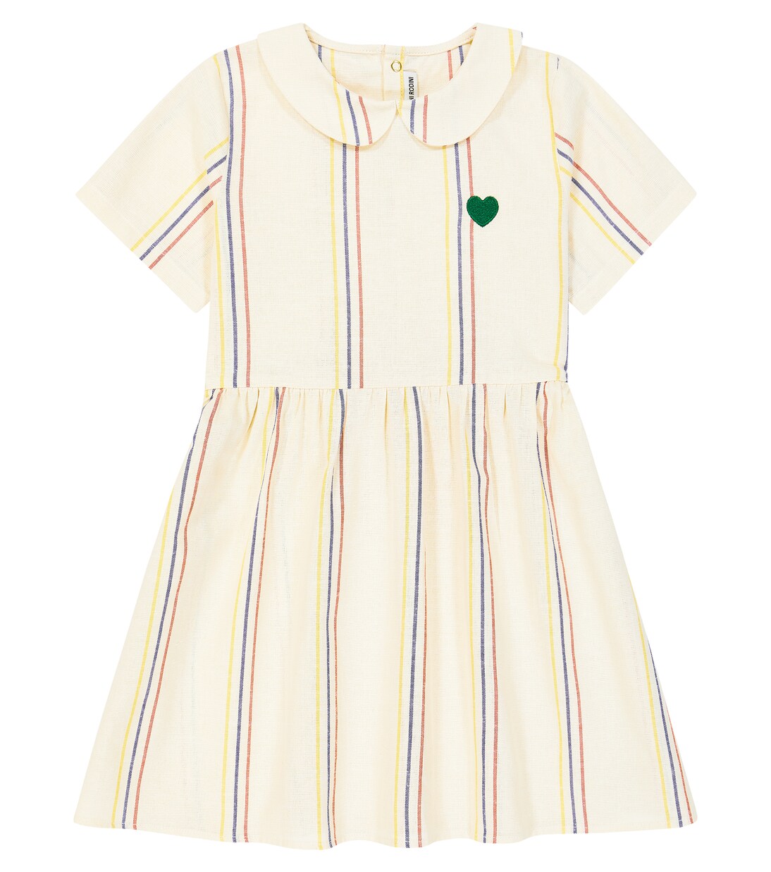 Robe rayée en coton et lin | Mini Rodini
