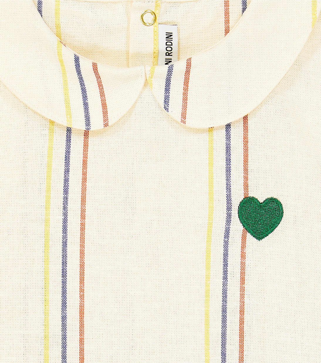 Robe rayée en coton et lin | Mini Rodini
