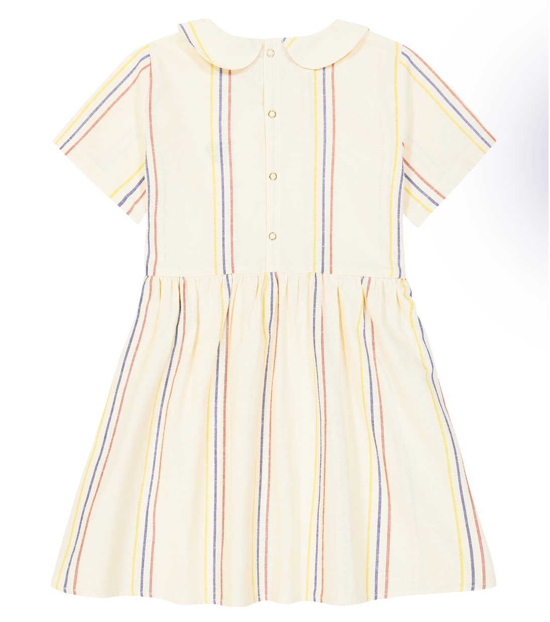 Robe rayée en coton et lin | Mini Rodini