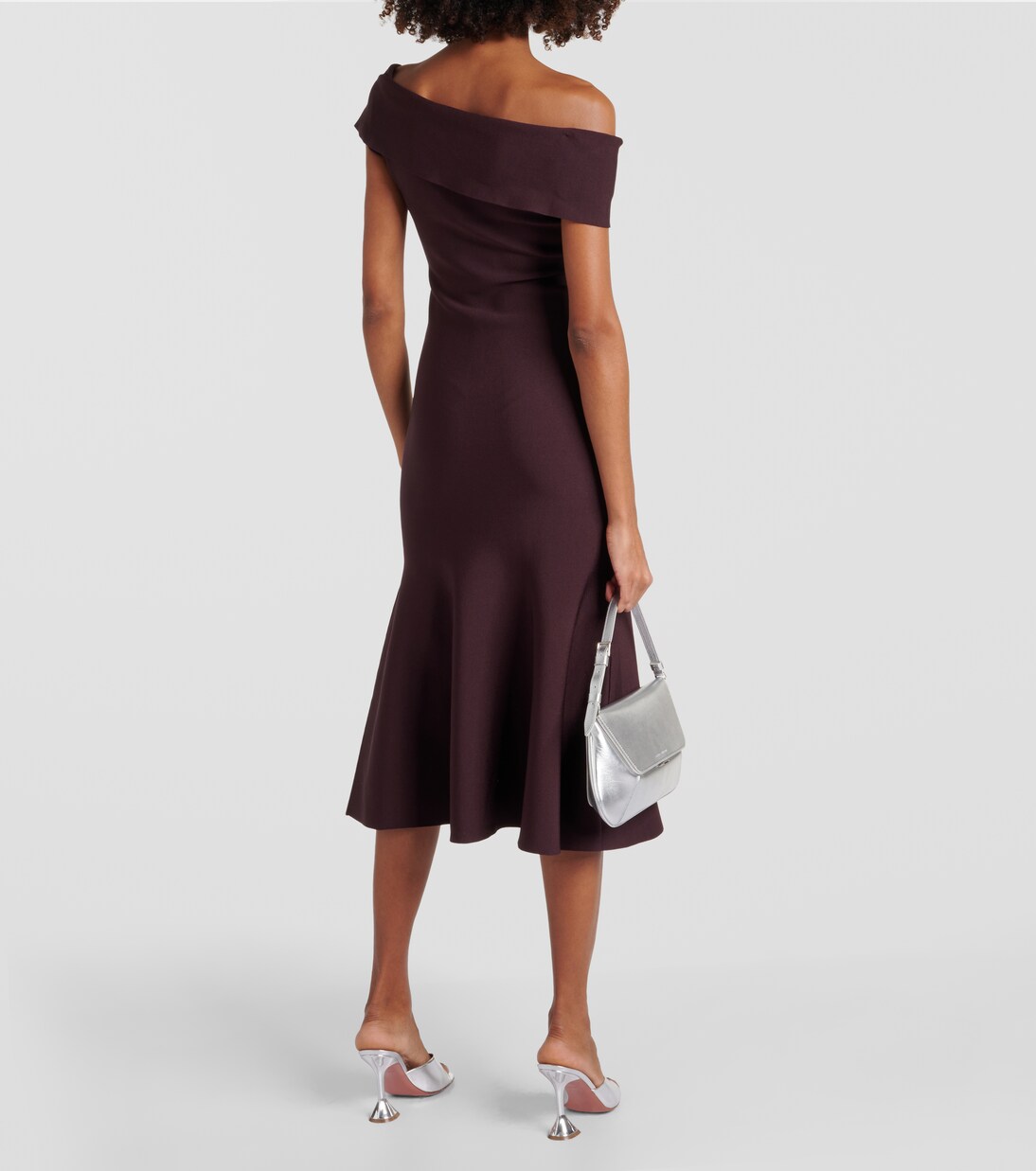 Robe midi asymétrique à encolure bardot | Roland Mouret