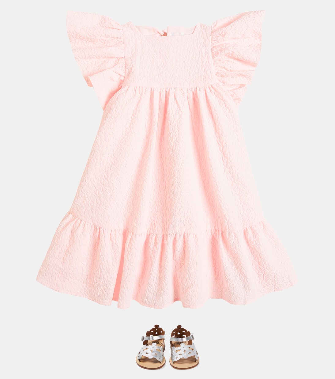 Ruffled matelassé dress | Petite Amalie  