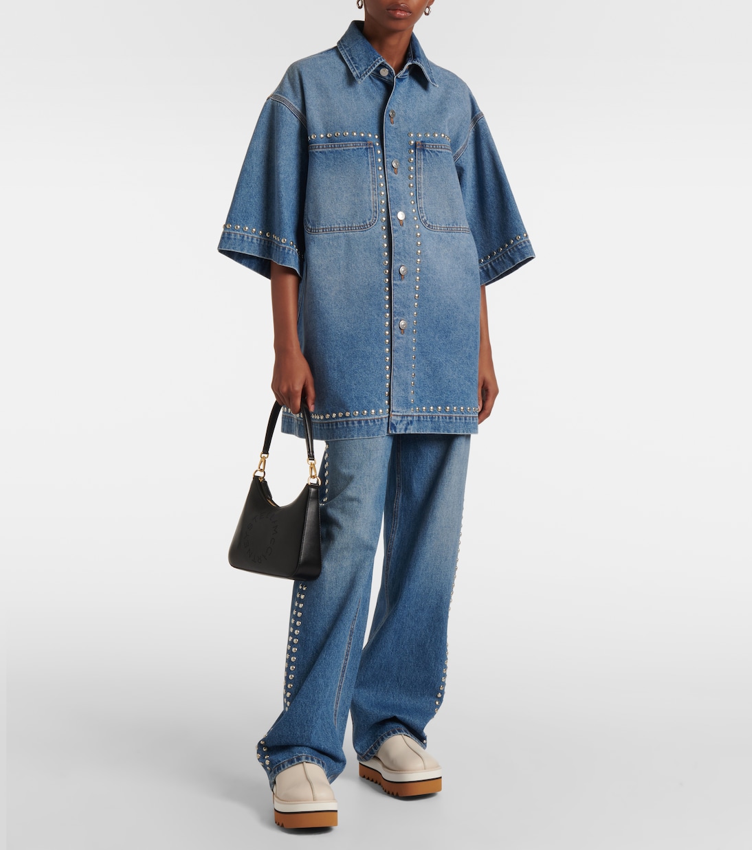 Sneak-Elyse faux fur-lined faux leather mules | Stella McCartney