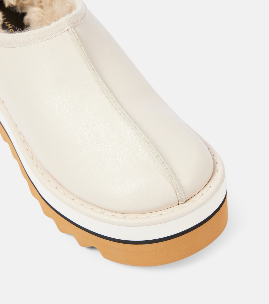 Sneak-Elyse faux fur-lined faux leather mules | Stella McCartney