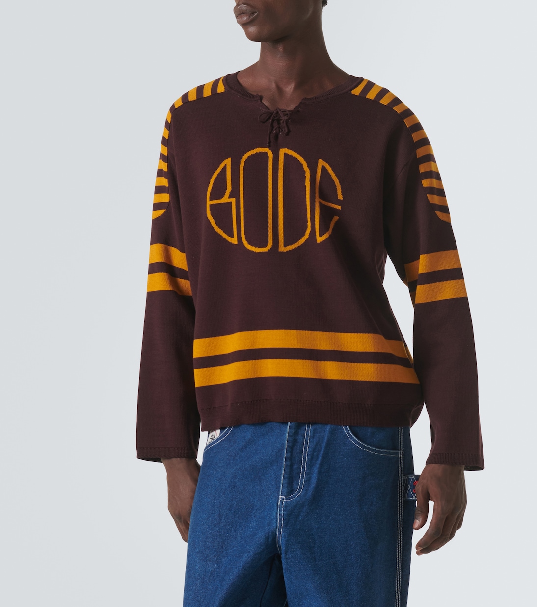 Pull Rink en jacquard de coton à logo | Bode