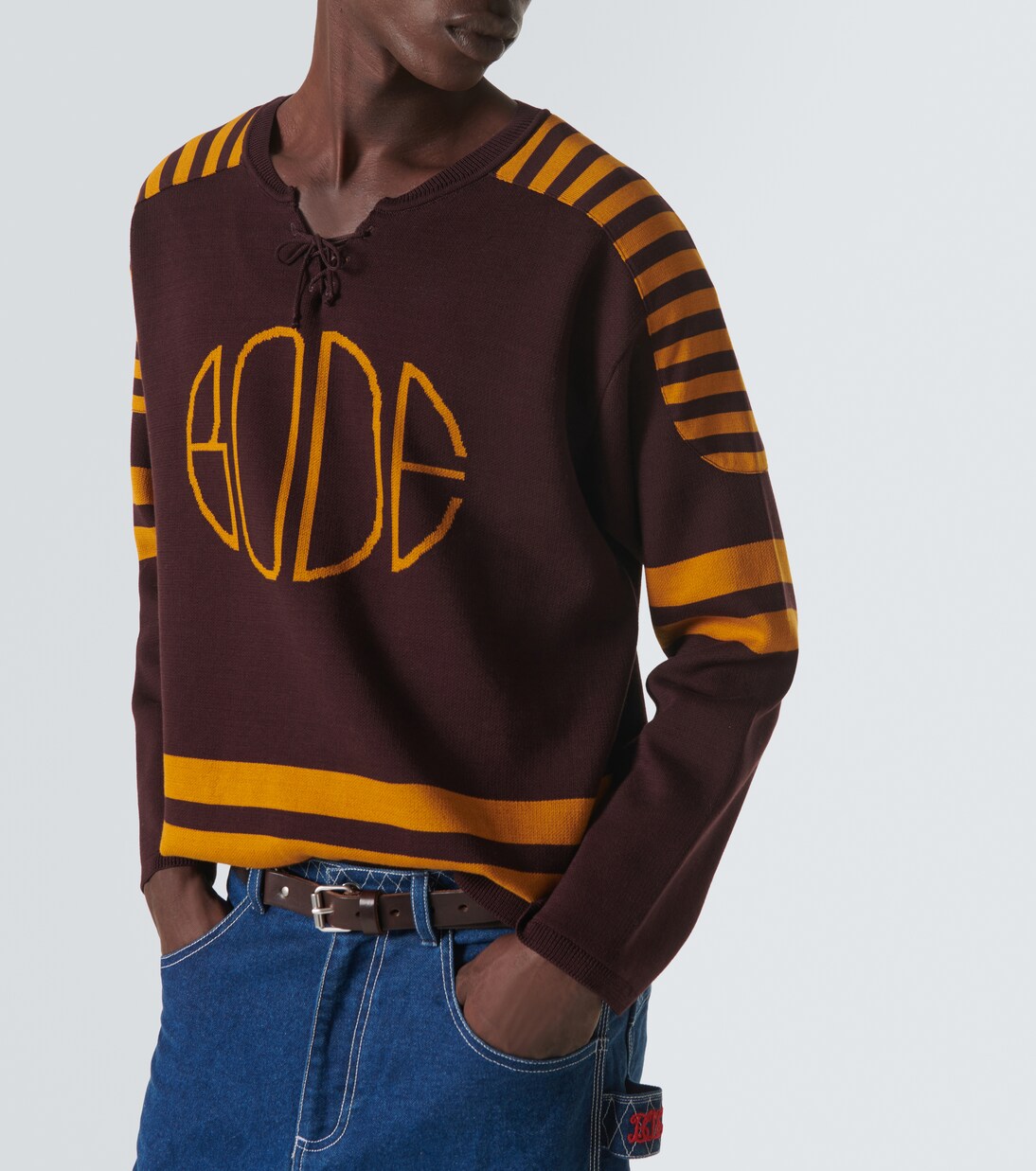 Pull Rink en jacquard de coton à logo | Bode