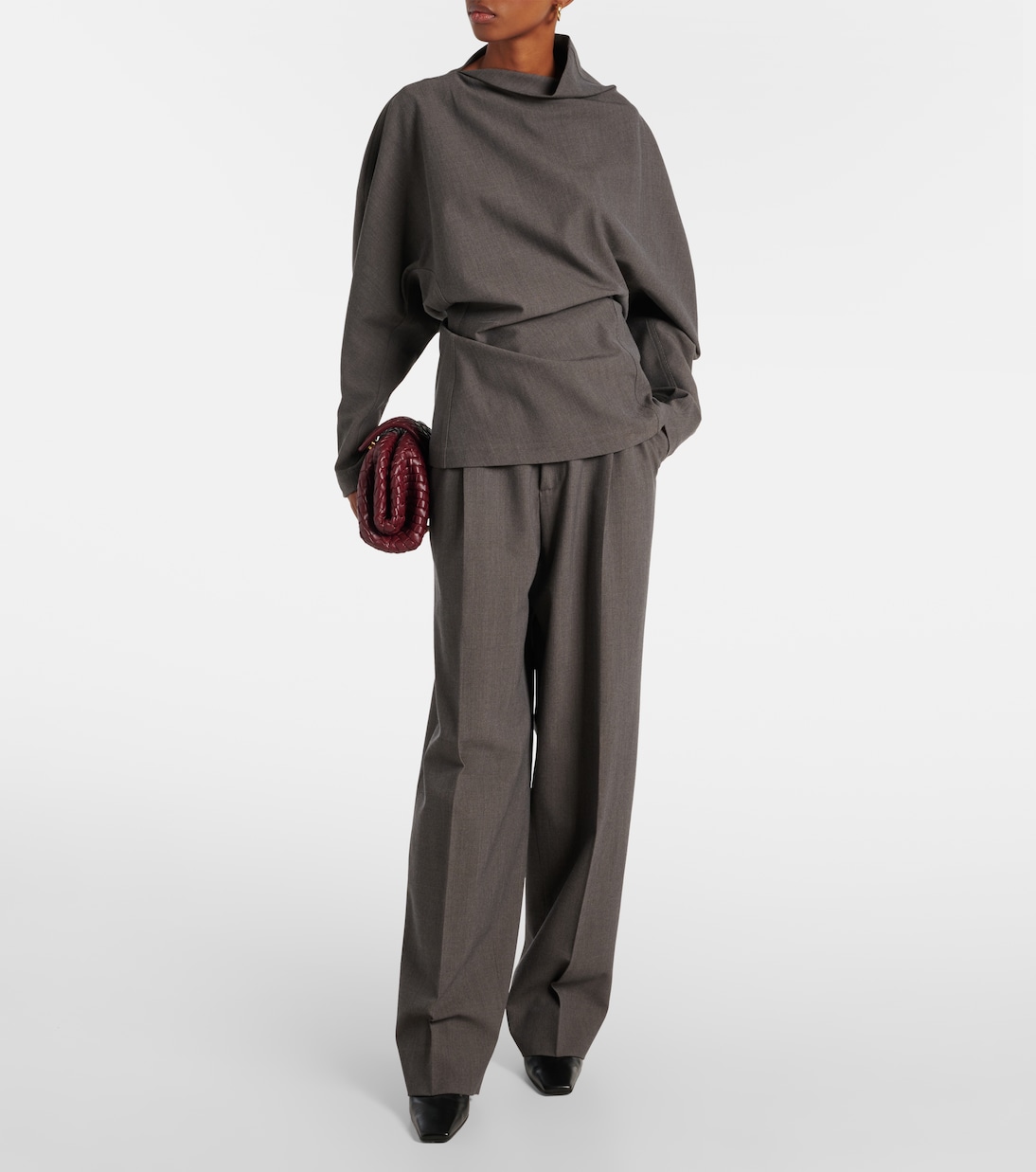 Draped wool-blend top | Bottega Veneta