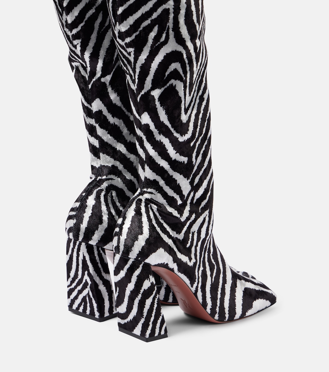 Stiefel Marine Stretch 95 aus Samt | Amina Muaddi