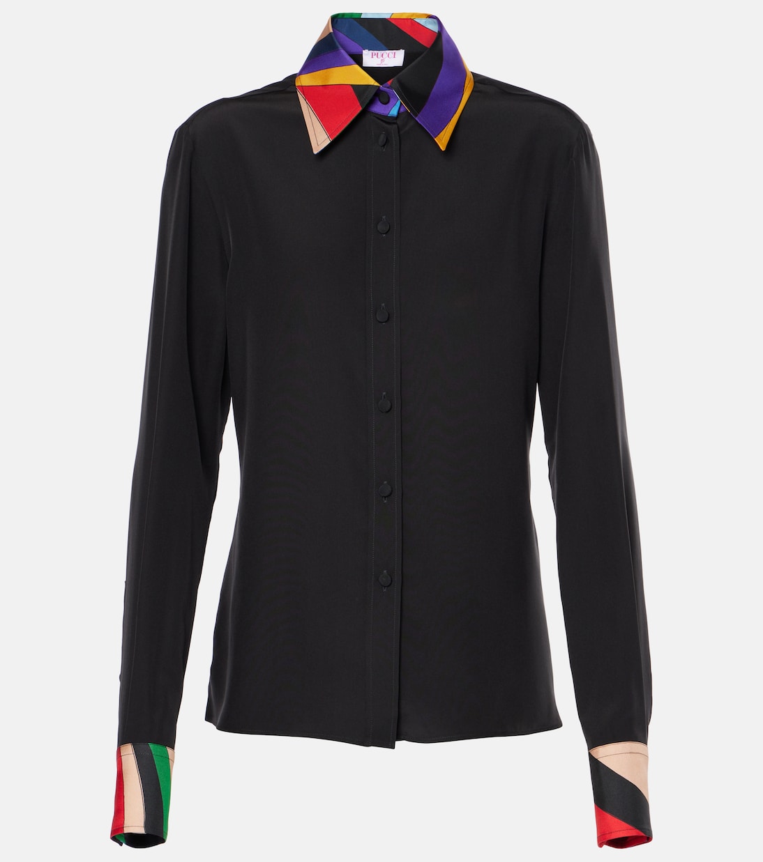 Silk crêpe de chine polo shirt | Pucci