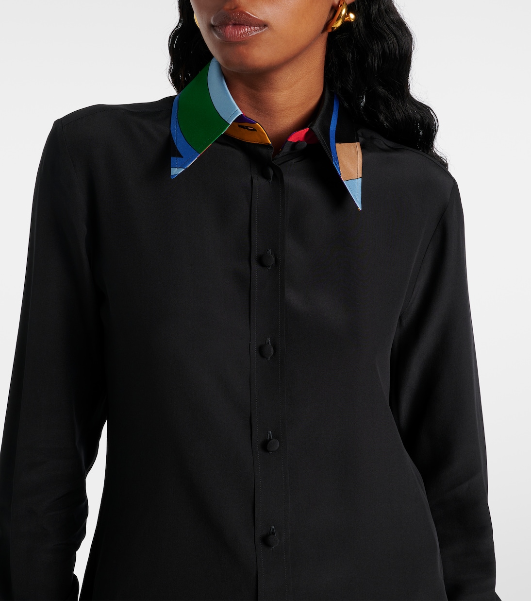 Silk crêpe de chine polo shirt | Pucci