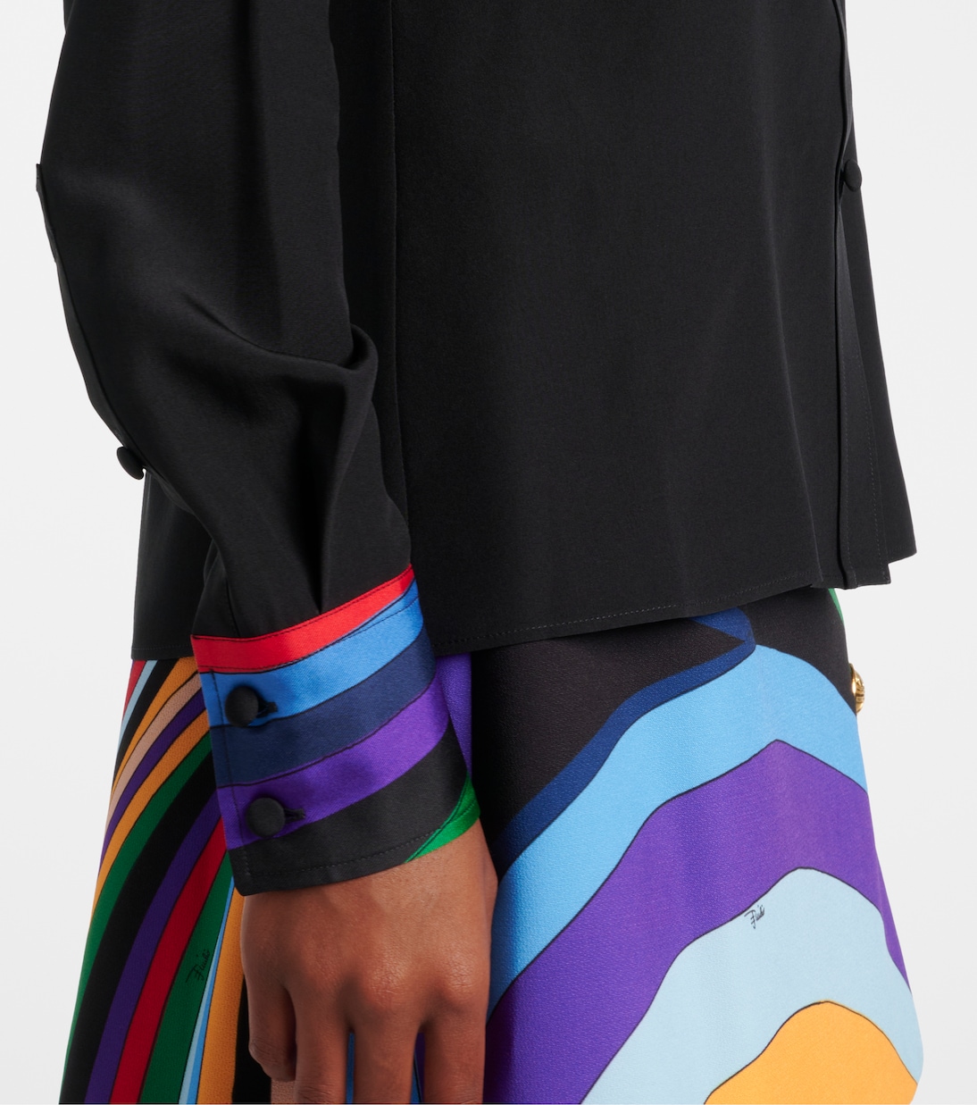 Silk crêpe de chine polo shirt | Pucci