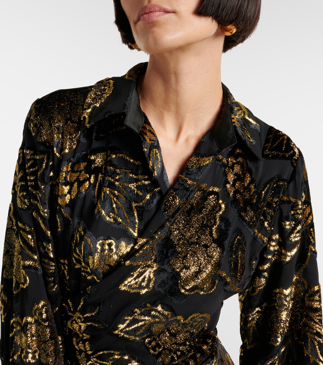 Wickelkleid Marzia aus Lamé-Samt | Simkhai