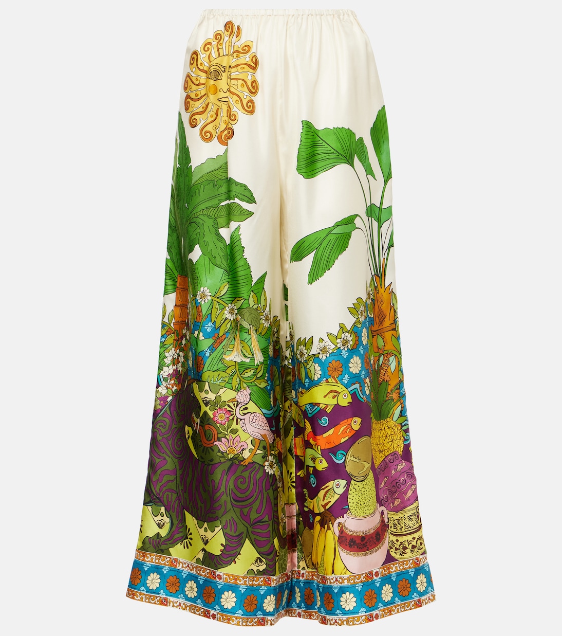 Pantalon ample Tiger en soie | Alémais