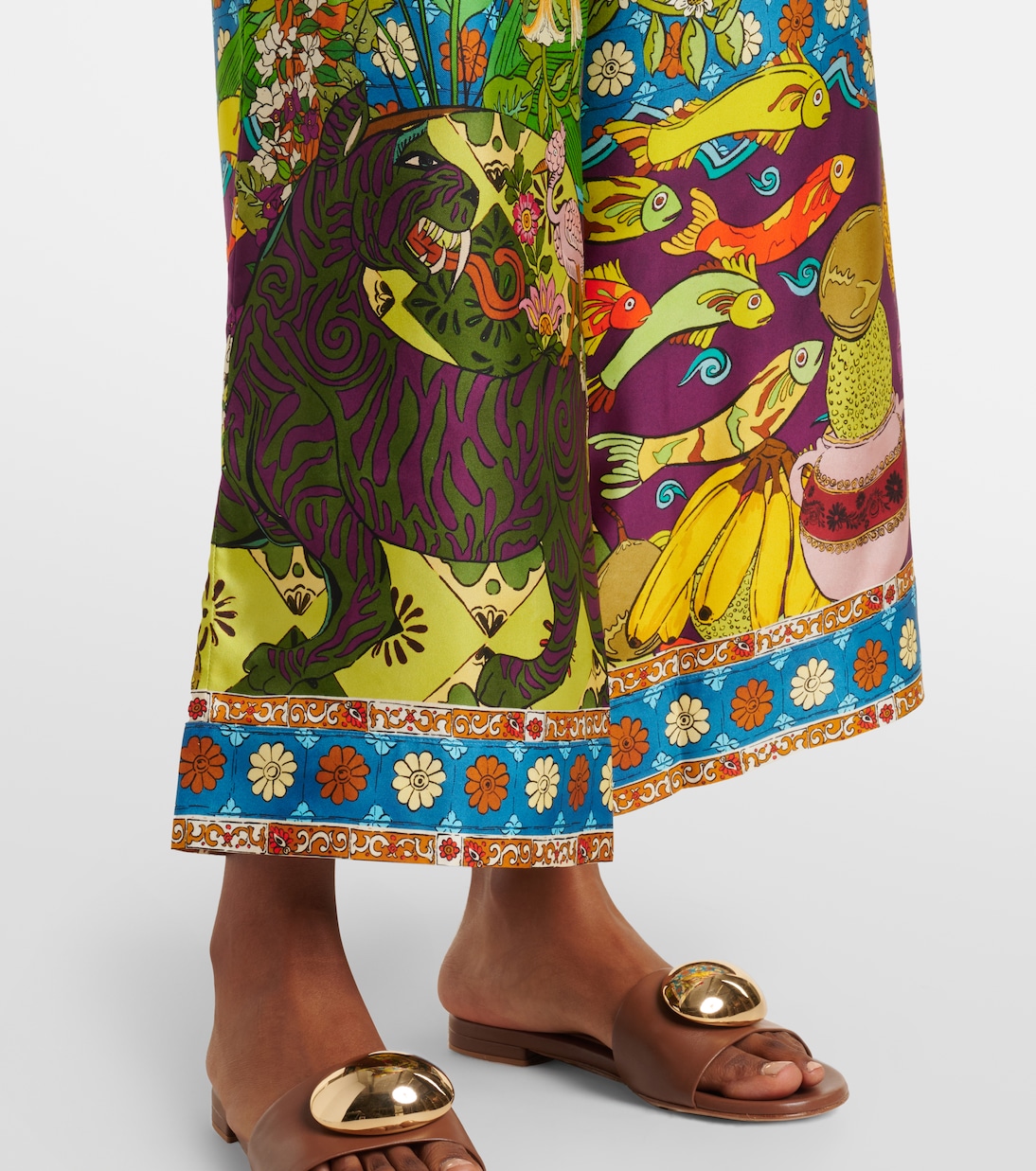 Pantalon ample Tiger en soie | Alémais