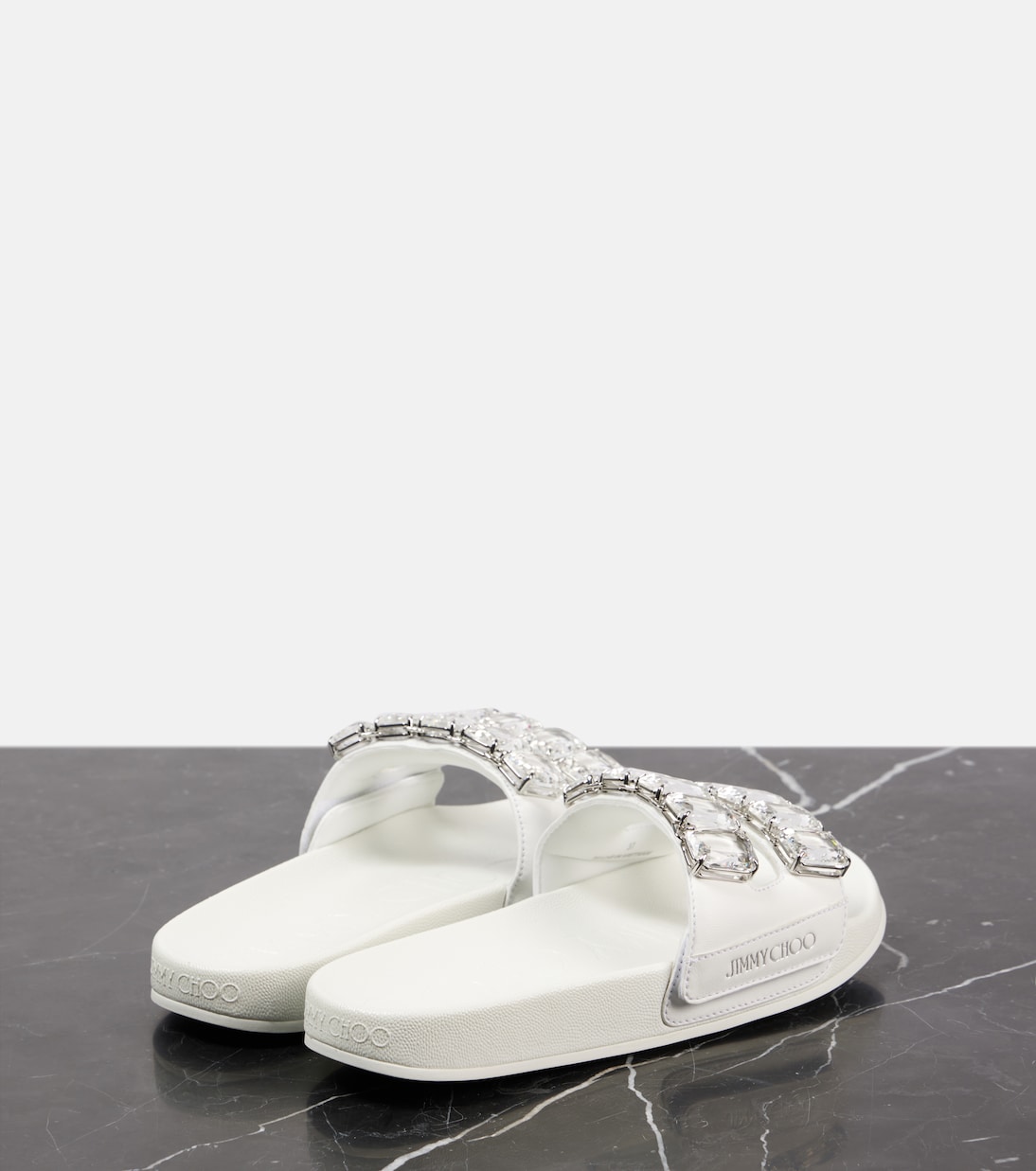 Pantoletten Fitz Crystal aus Leder mit Kristallen | Jimmy Choo