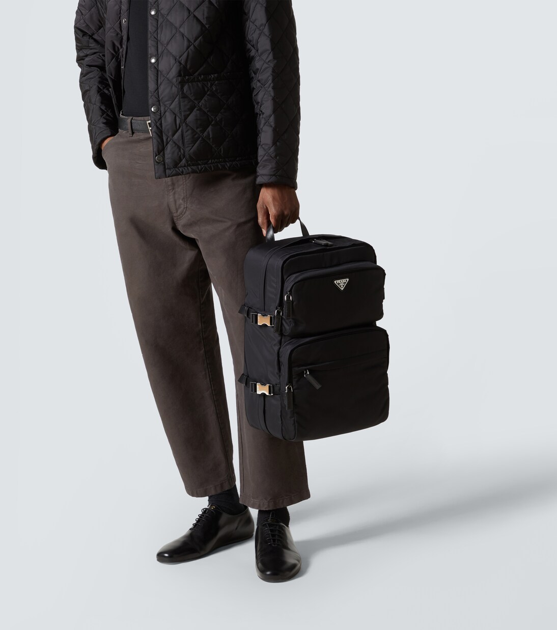 Rucksack aus Re-Nylon mit Leder | Prada