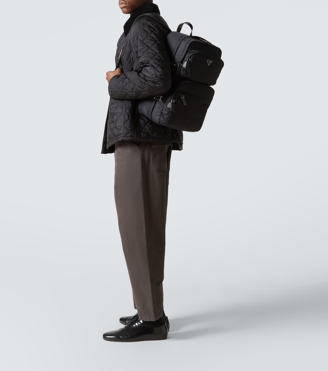 Rucksack aus Re-Nylon mit Leder | Prada