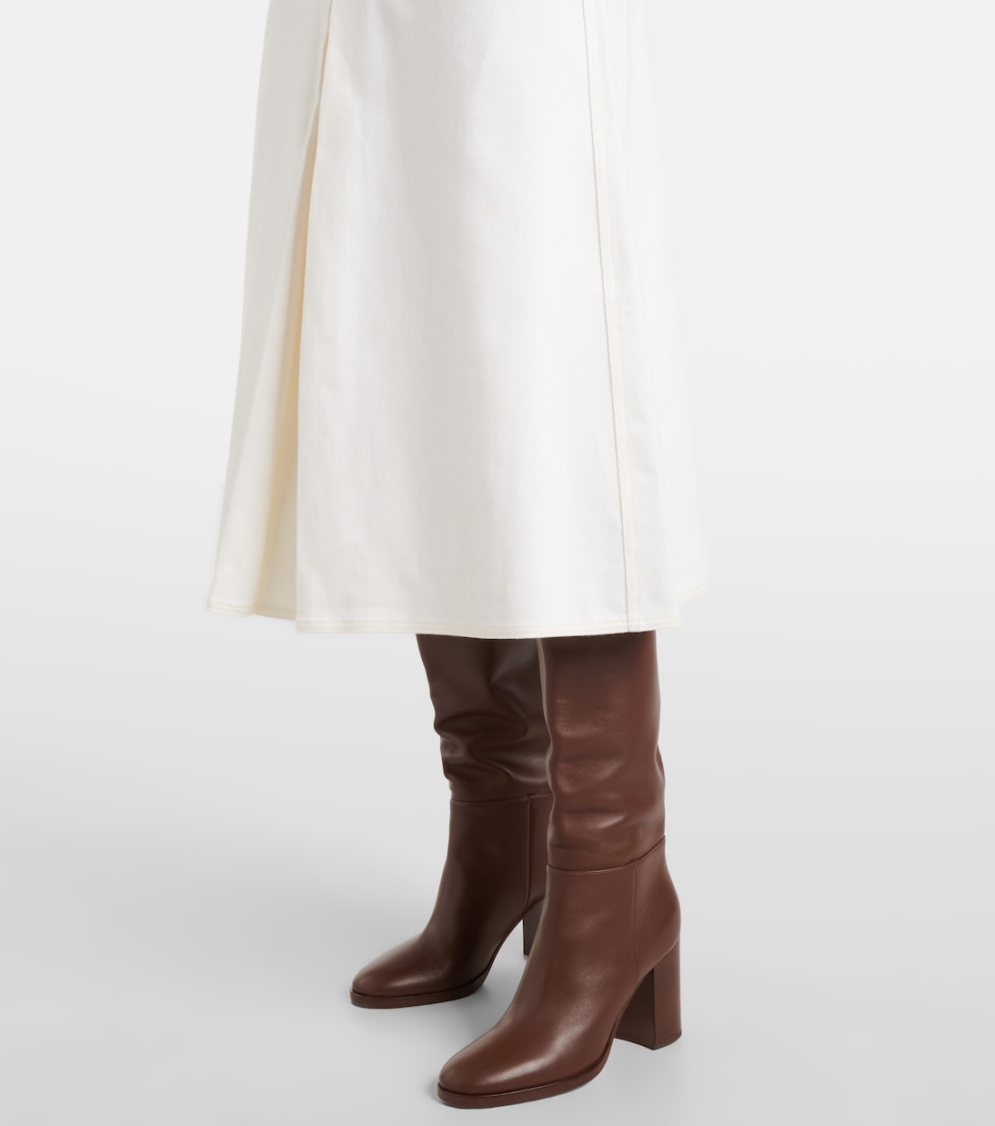 Falda midi Renoir de algodón plisada | Max Mara