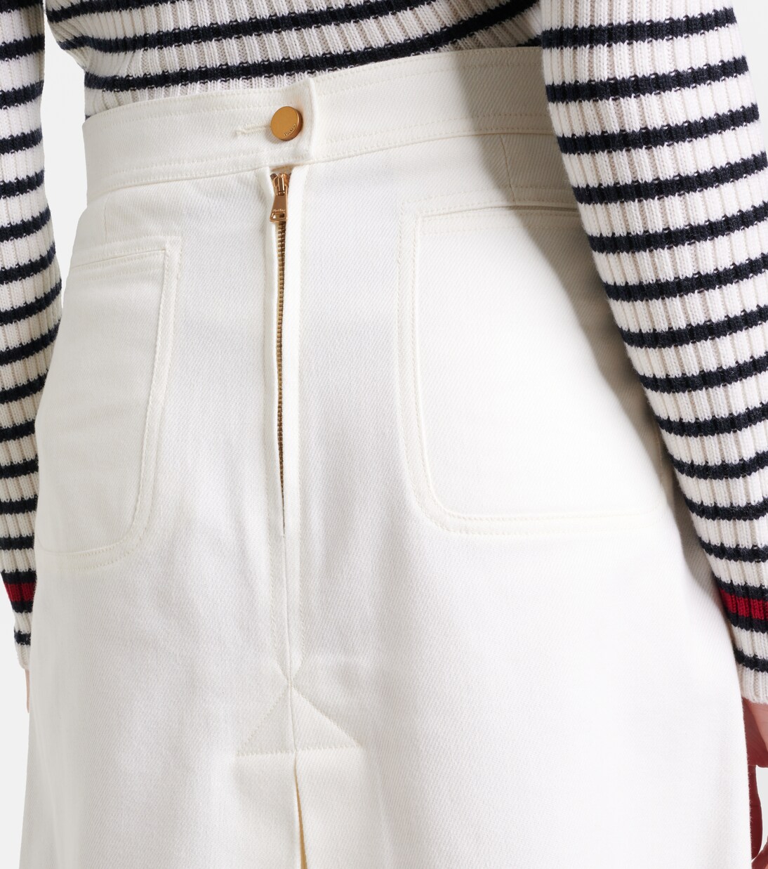 Falda midi Renoir de algodón plisada | Max Mara