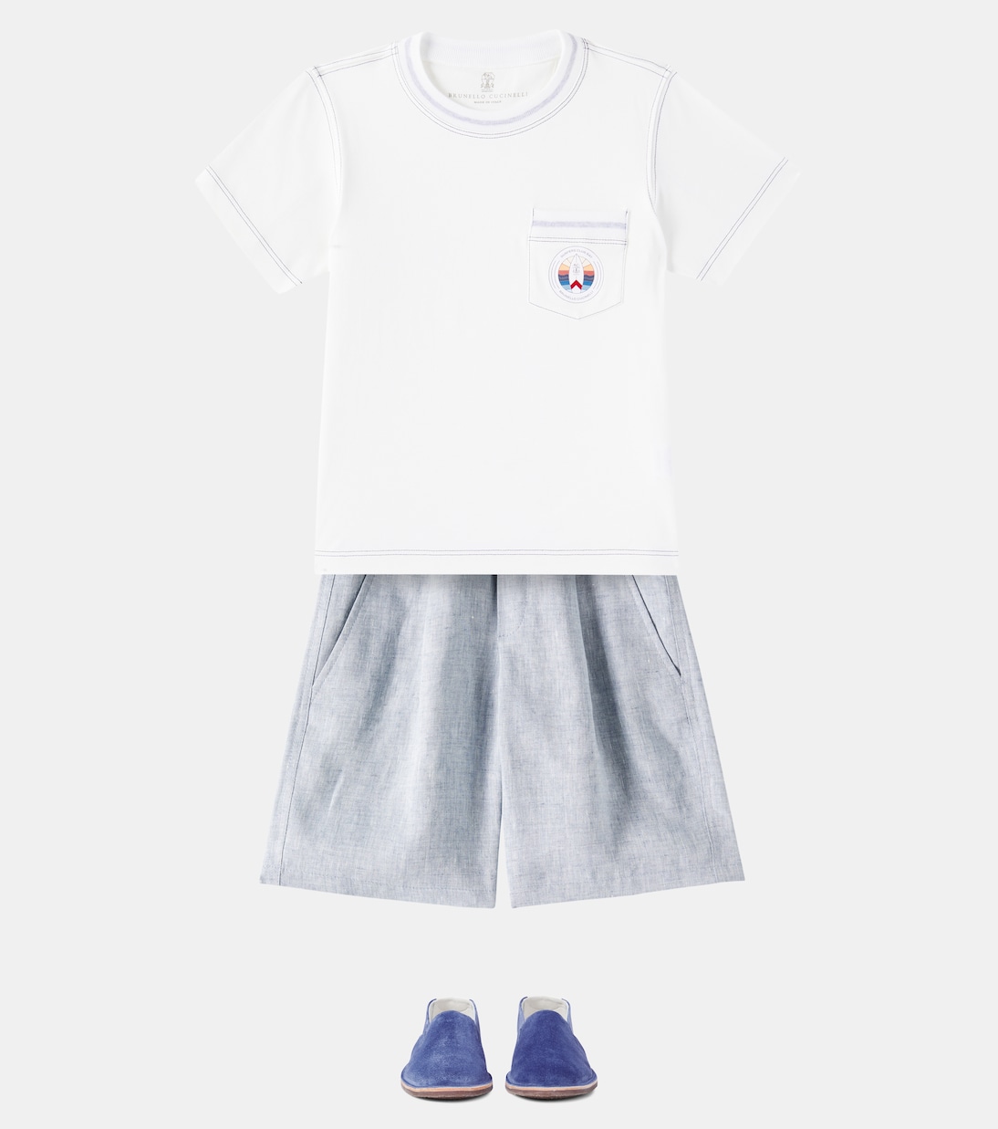 Printed cotton jersey T-shirt | Brunello Cucinelli Kids