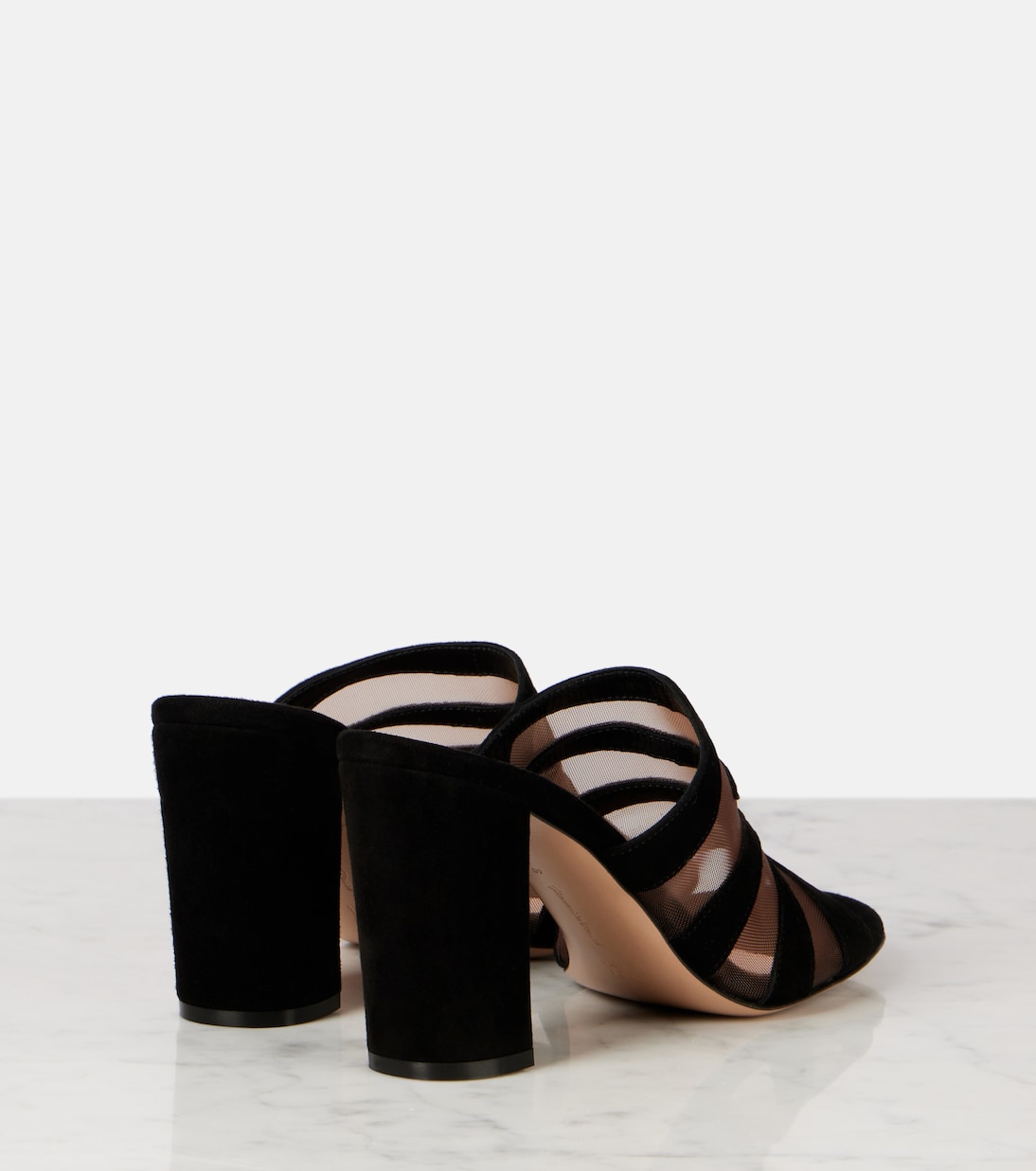 Pantoletten aus Veloursleder und Mesh | Gianvito Rossi