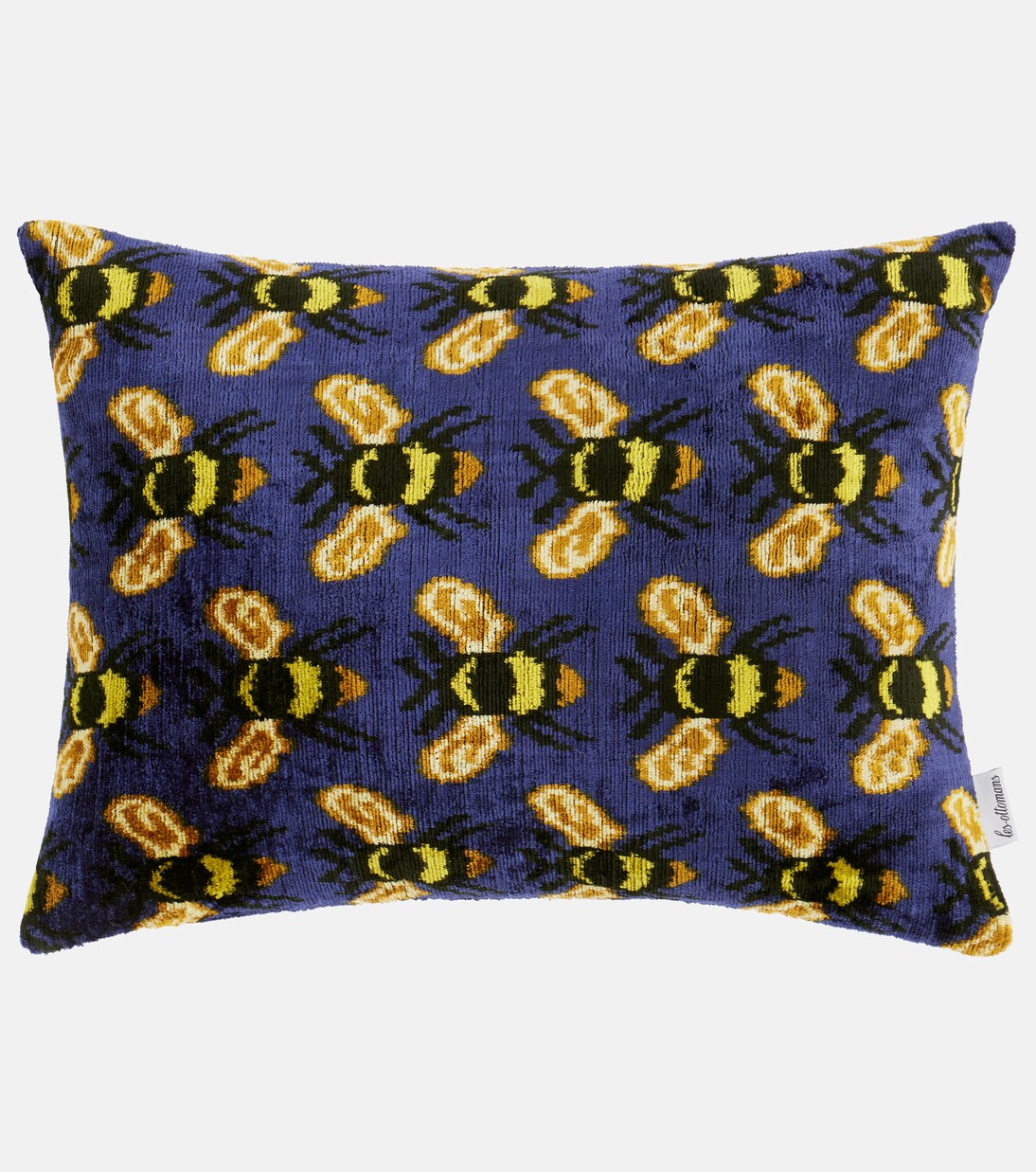 Bees silk and cotton velvet cushion | Les-Ottomans