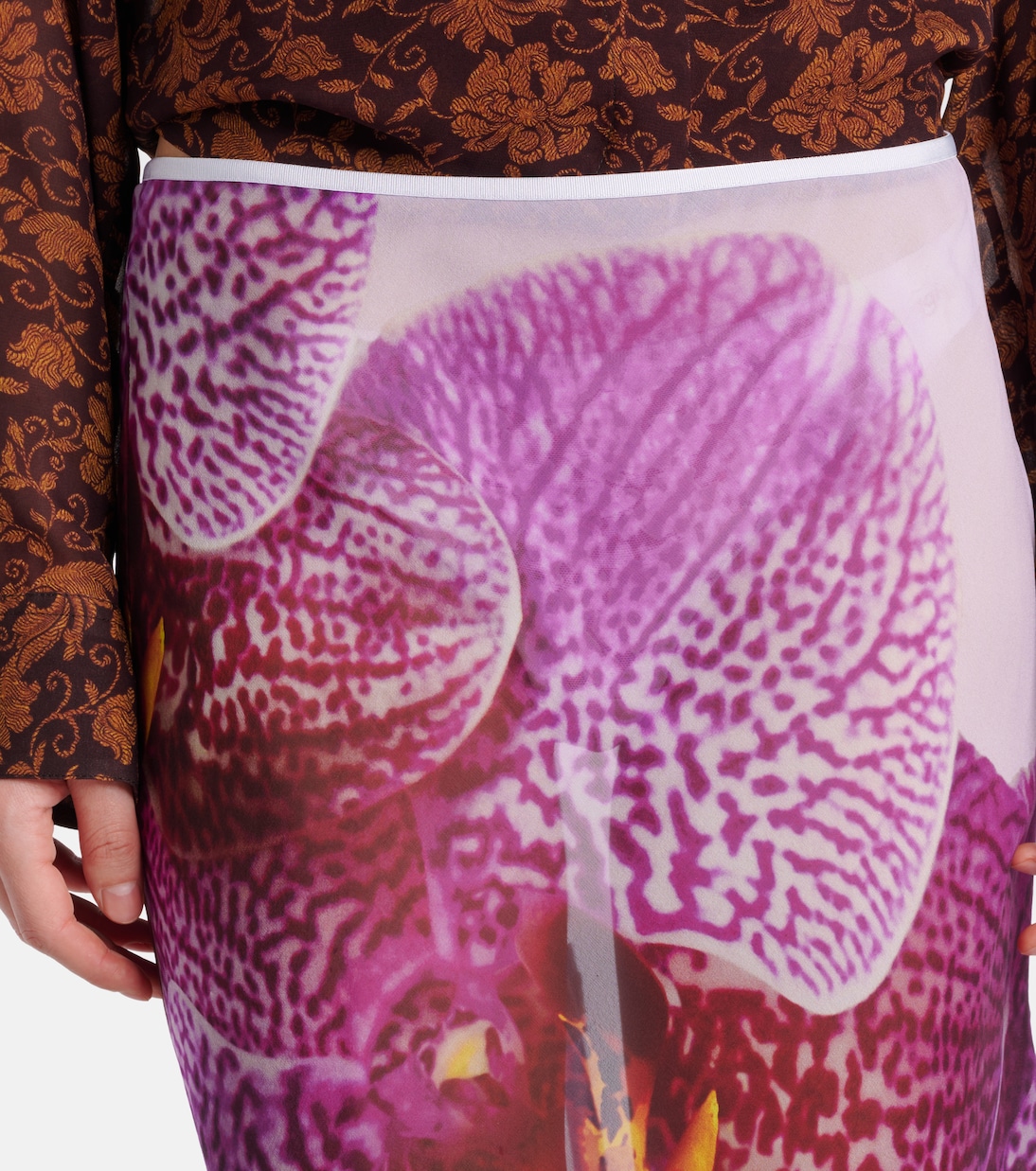 Printed silk midi skirt | Dries Van Noten