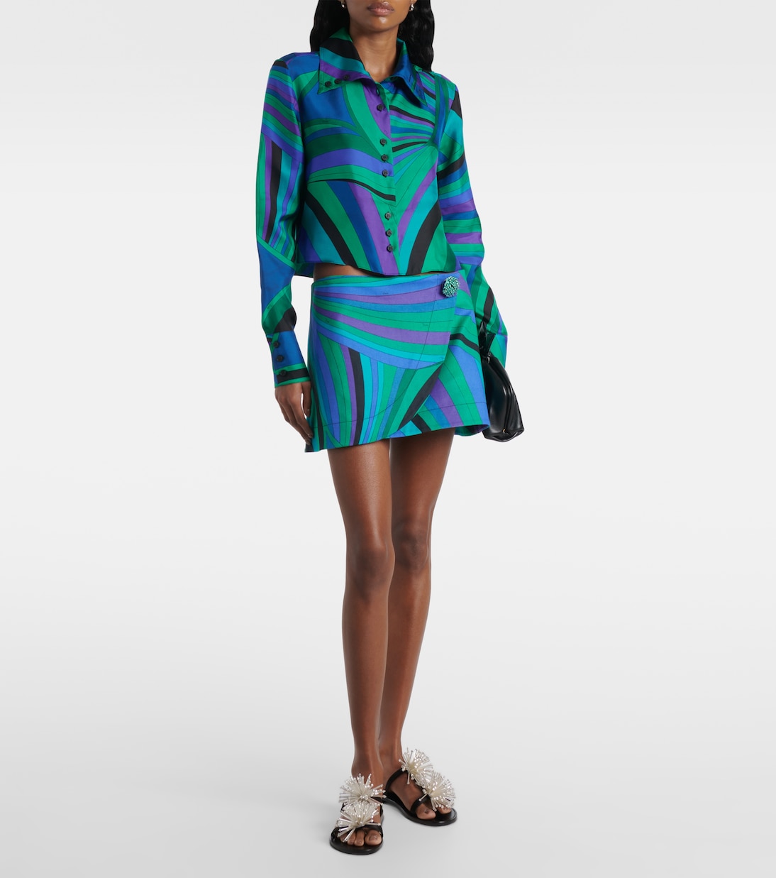 Chemise Iride raccourci en soie | Pucci