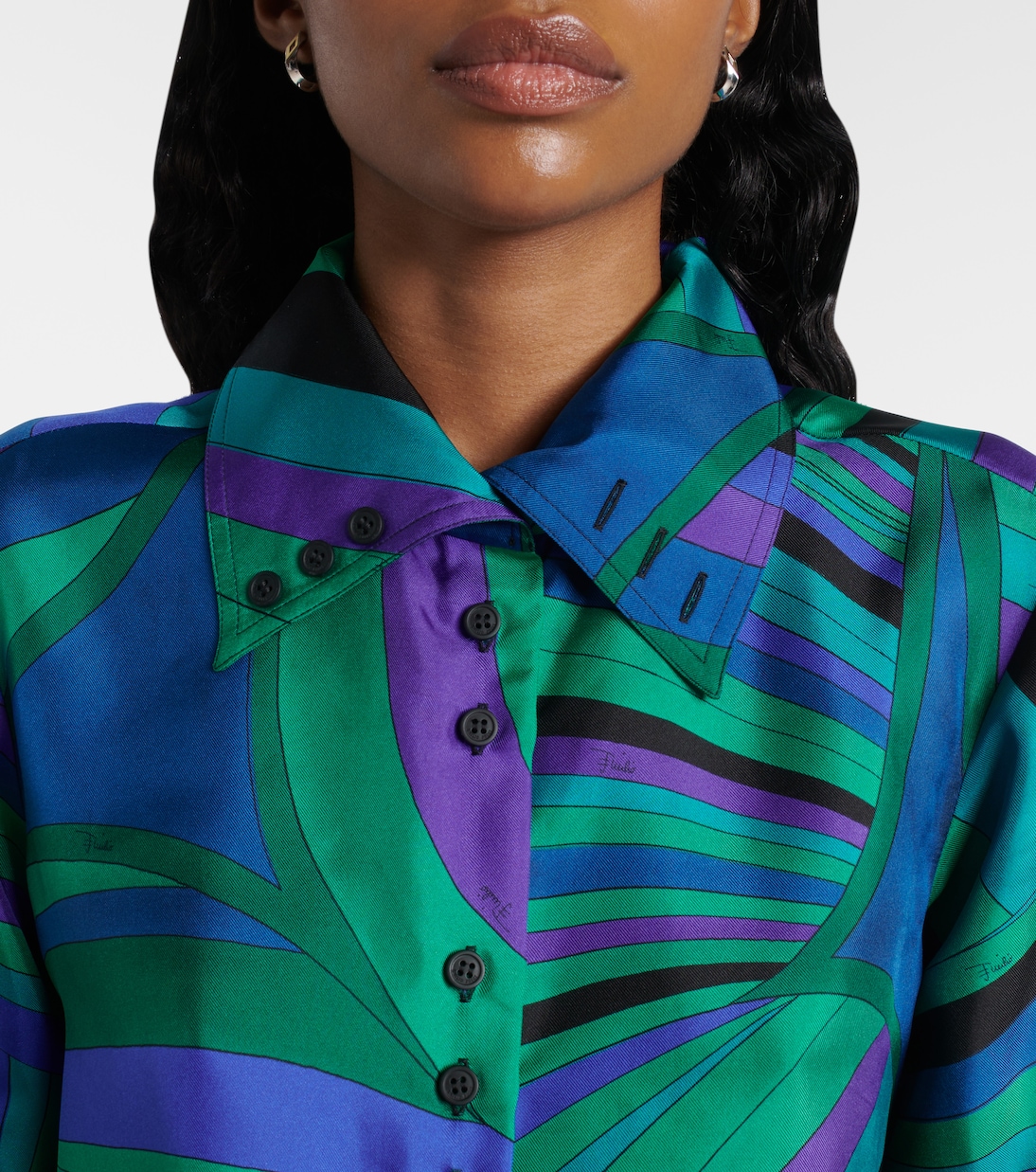 Chemise Iride raccourci en soie | Pucci